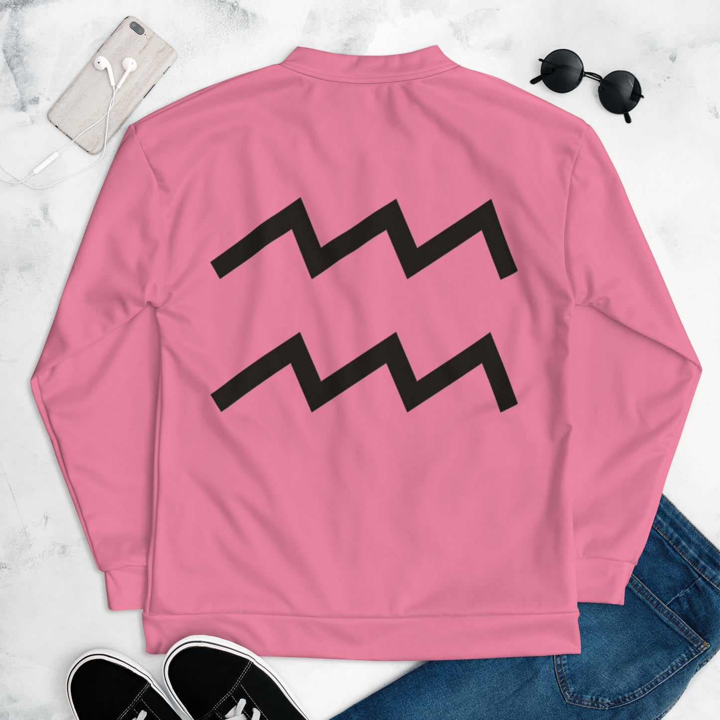 Aquarius Unisex Bomber Jacket - Pink