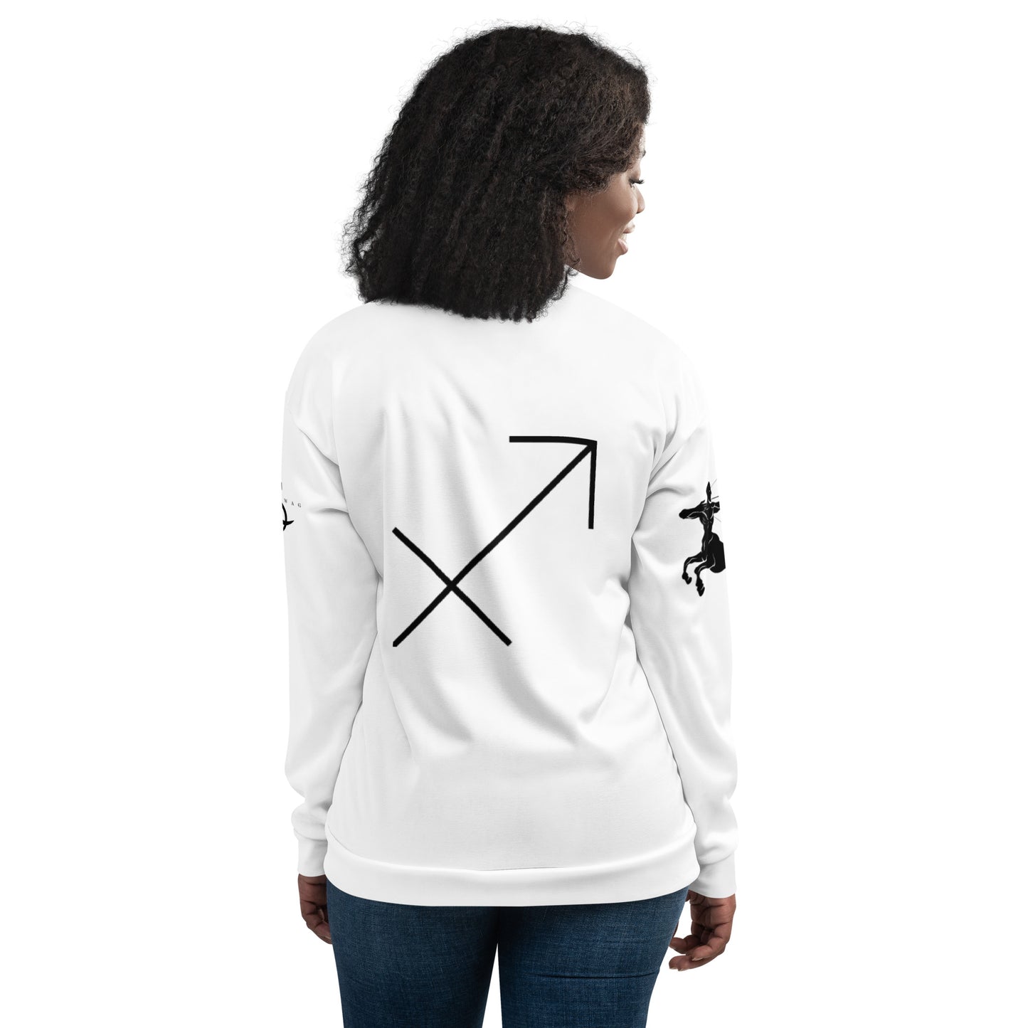 Sagittarius Unisex Bomber Jacket - White