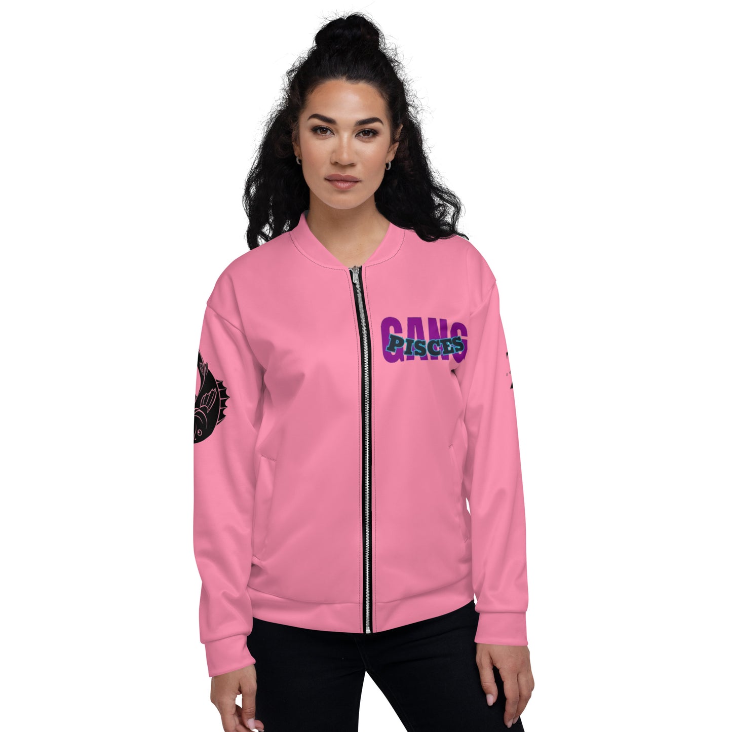 Pisces Unisex Bomber Jacket - Pink