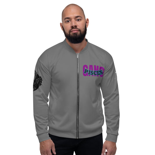 Pisces Unisex Bomber Jacket - Grey