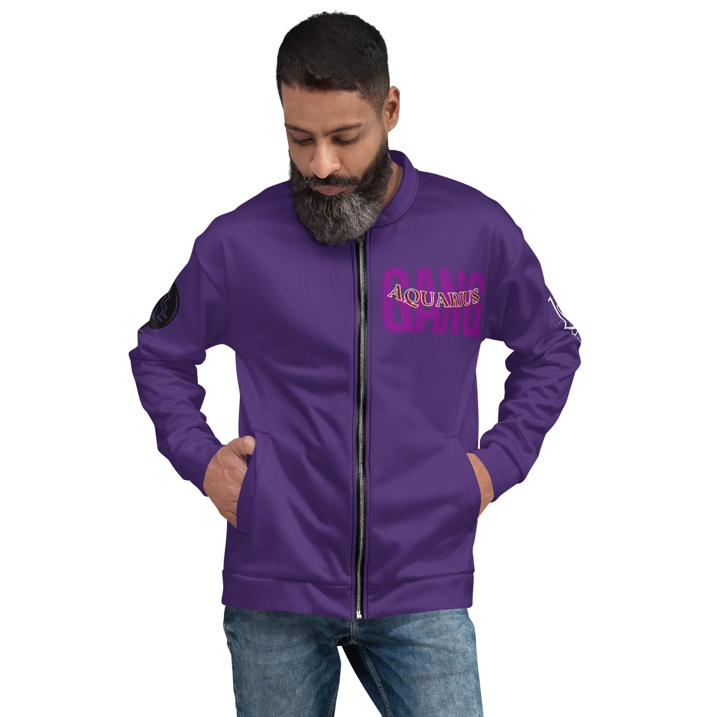 Aquarius Unisex Bomber Jacket - Purple