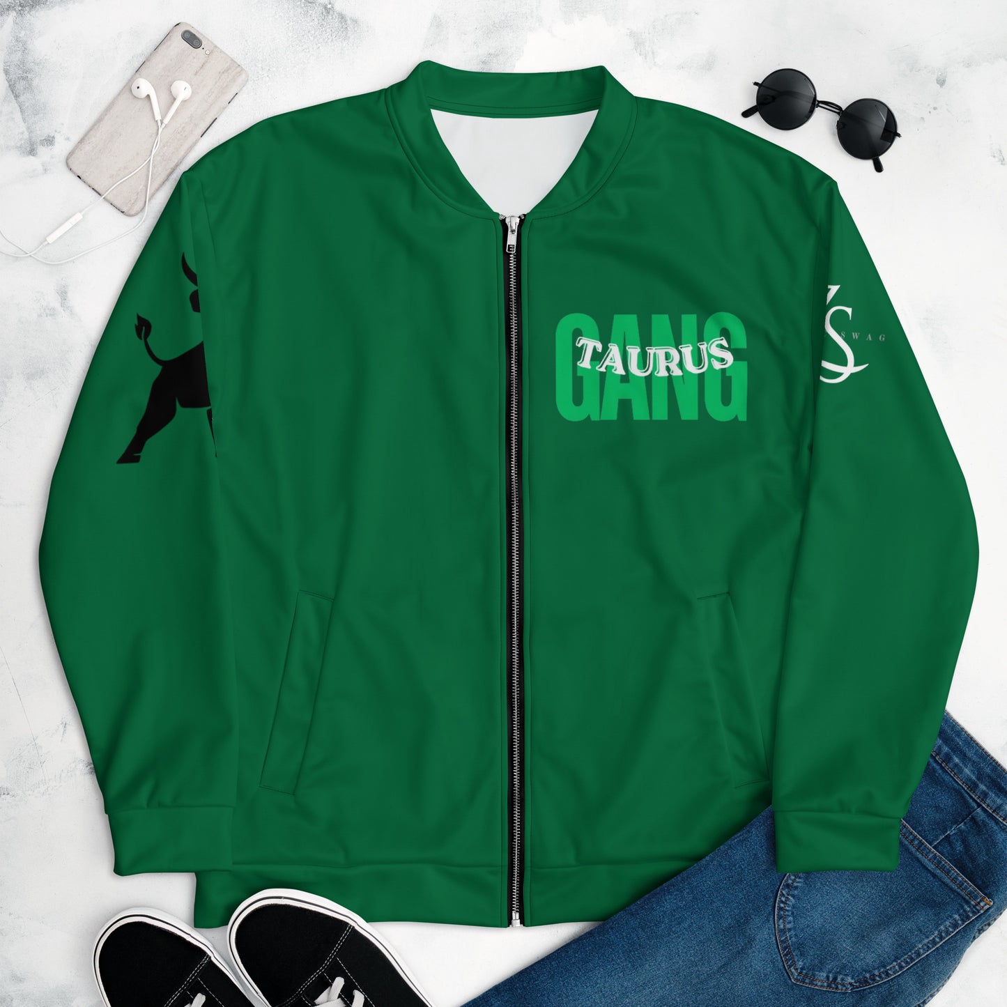 Taurus Unisex Bomber Jacket - Green