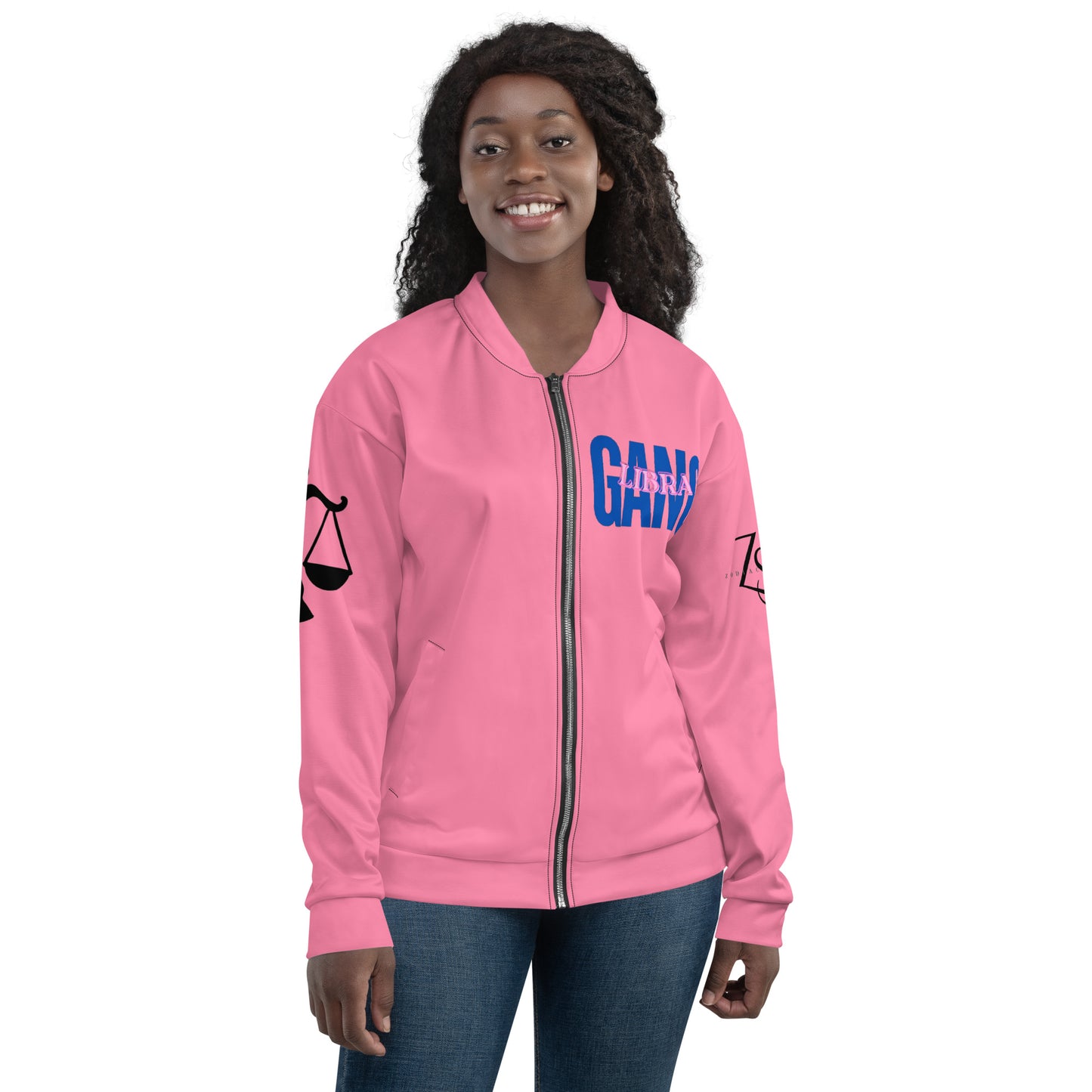 Libra Unisex Bomber Jacket - Pink