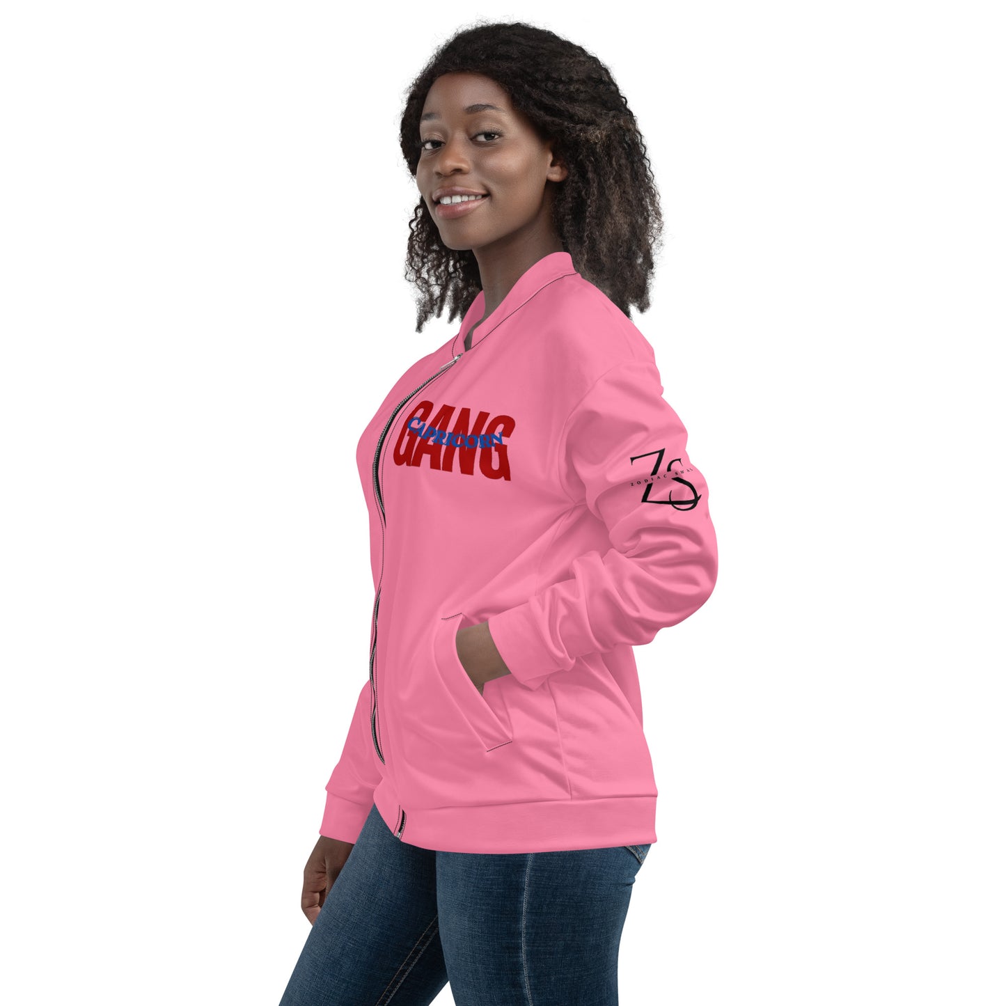 Capricorn Unisex Bomber Jacket - Pink