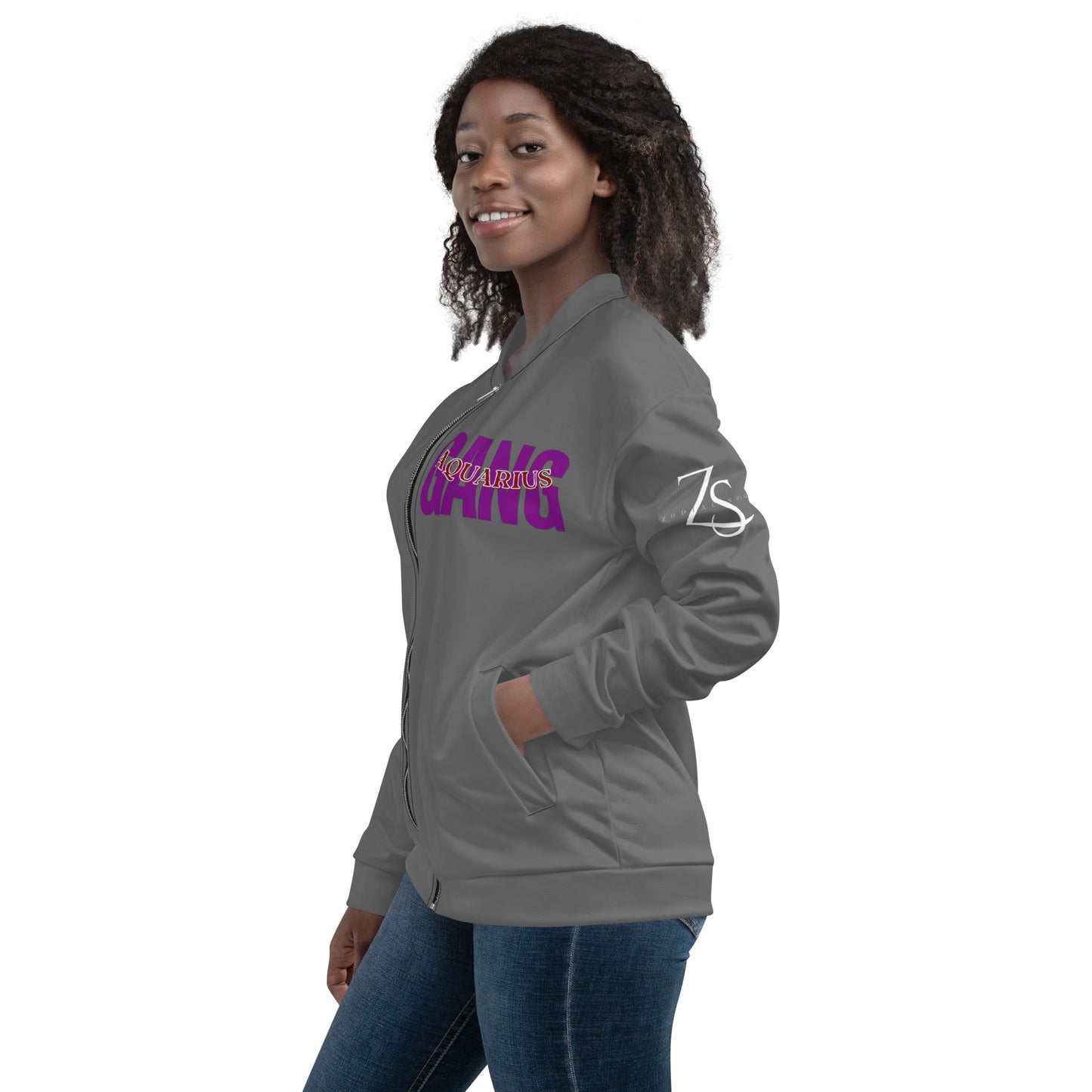 Aquarius Unisex Bomber Jacket - Grey