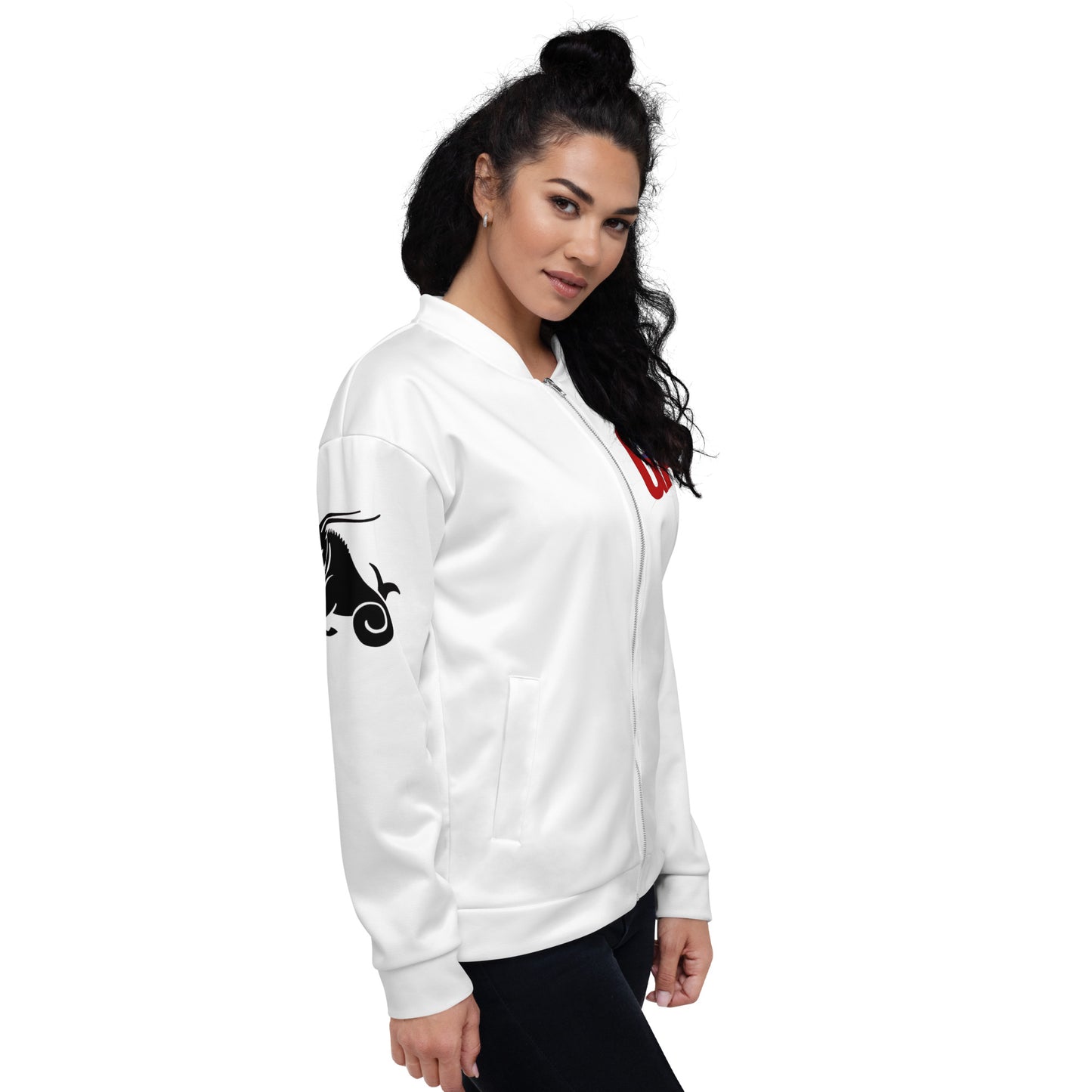 Capricorn Unisex Bomber Jacket - White