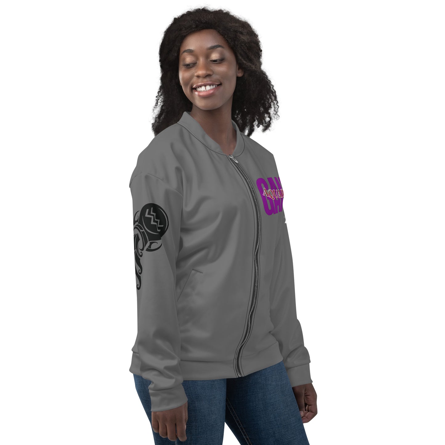 Aquarius Unisex Bomber Jacket - Grey