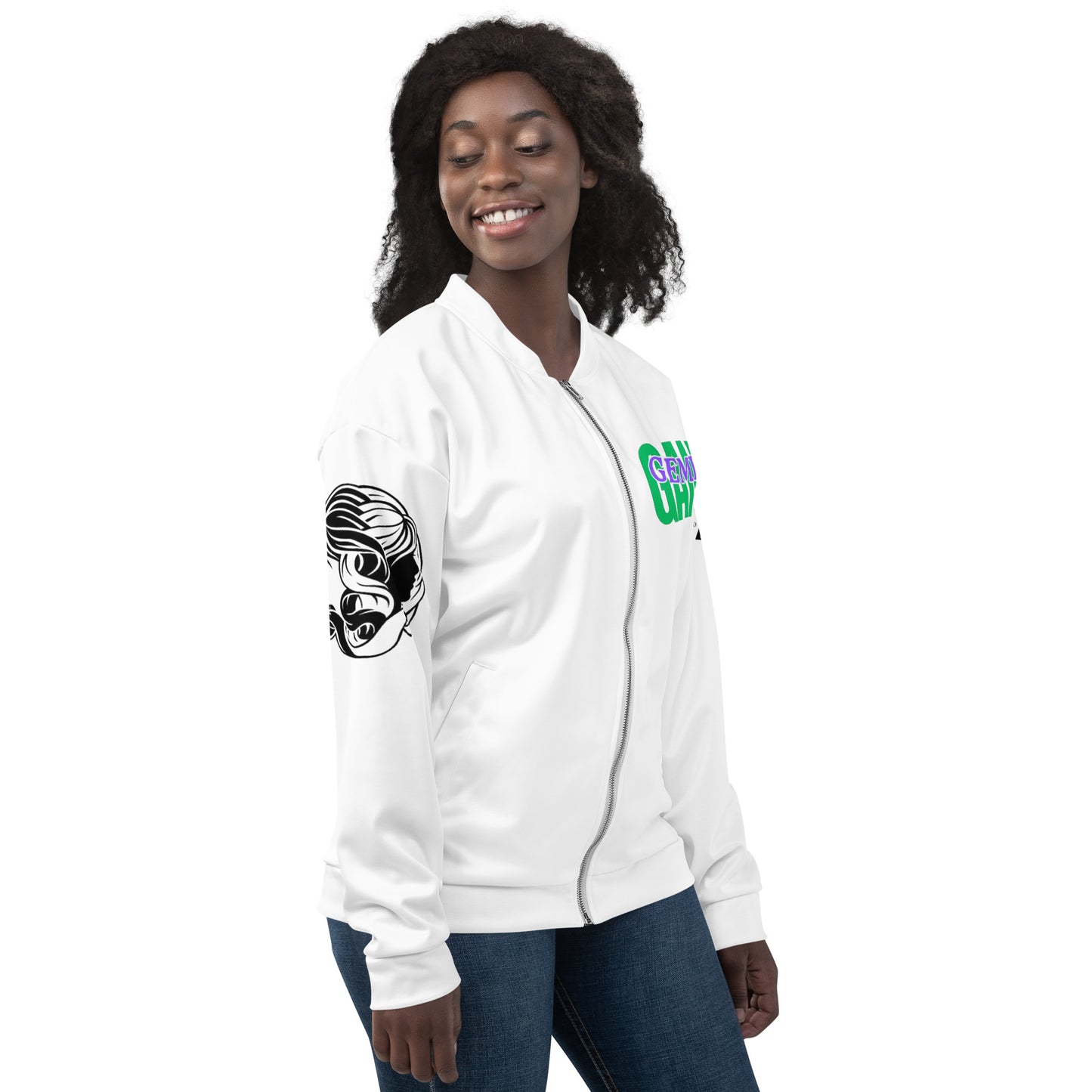 Gemini Unisex Bomber Jacket - White