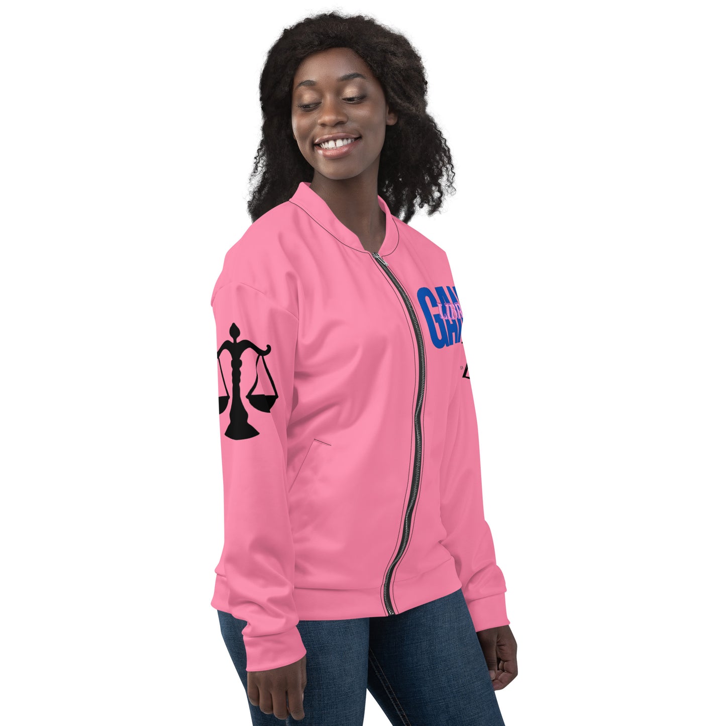 Libra Unisex Bomber Jacket - Pink