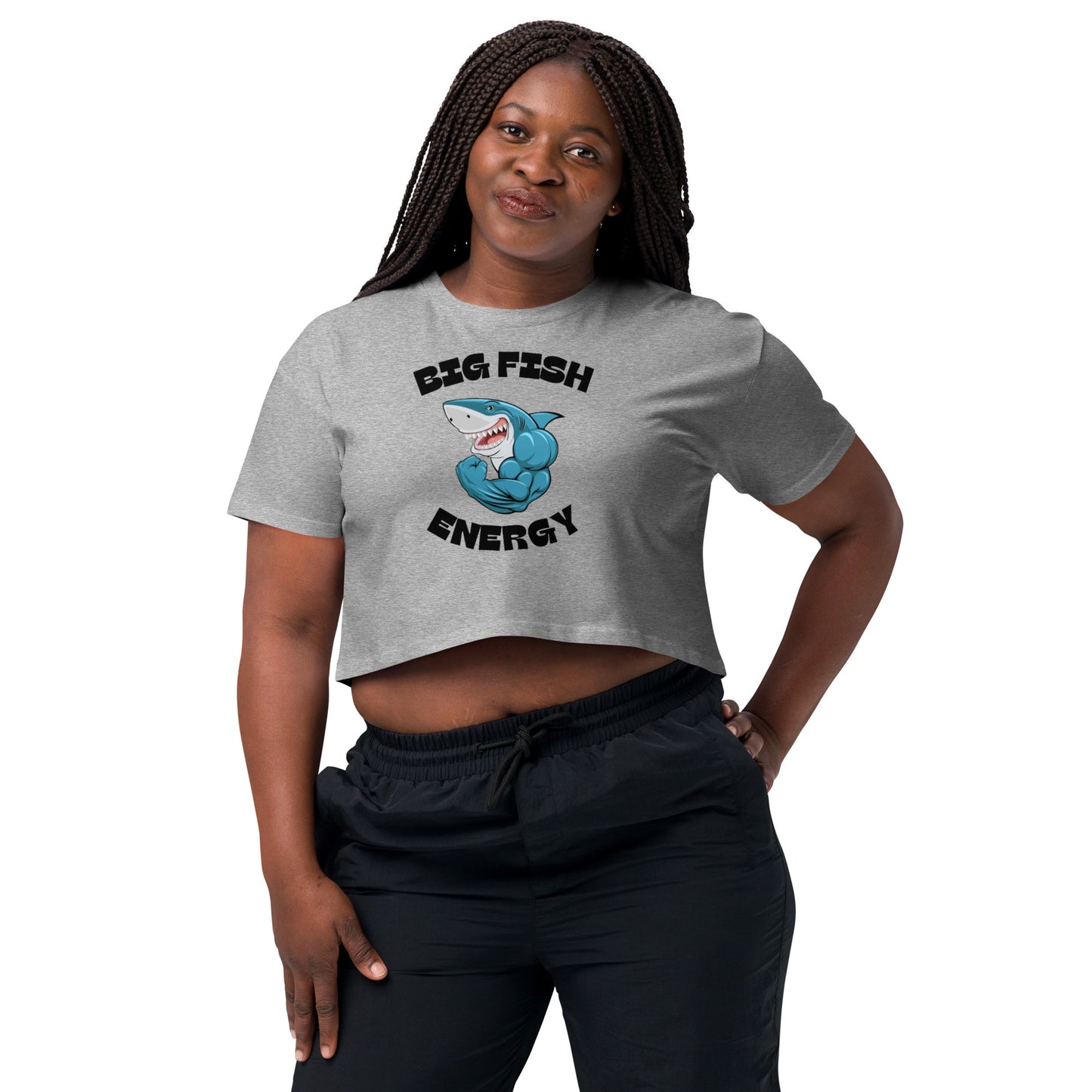 Women’s Big Fish Energy Shark crop top