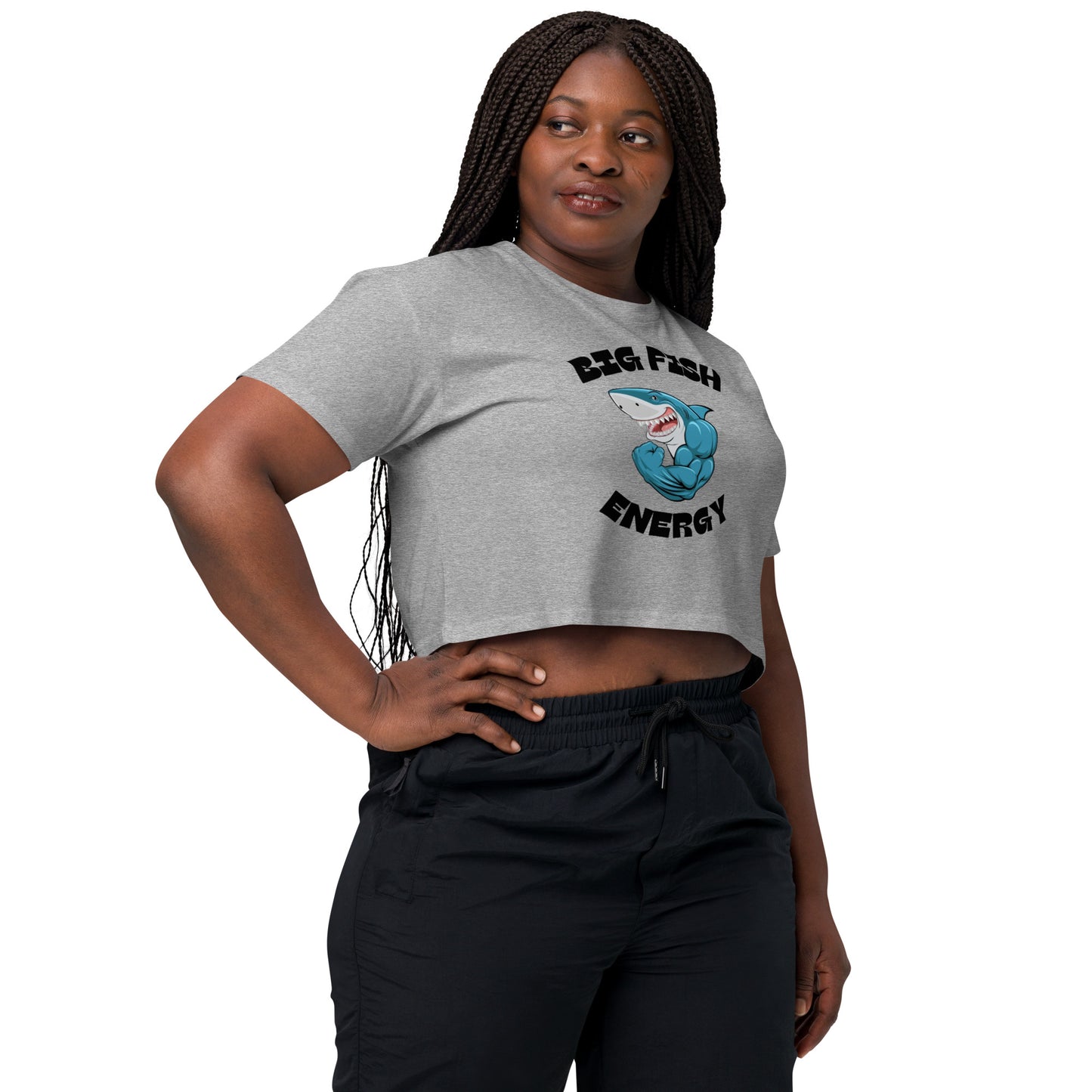 Women’s Big Fish Energy Shark crop top