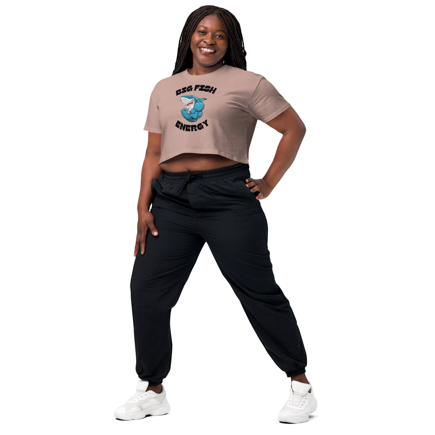 Women’s Big Fish Energy Shark crop top