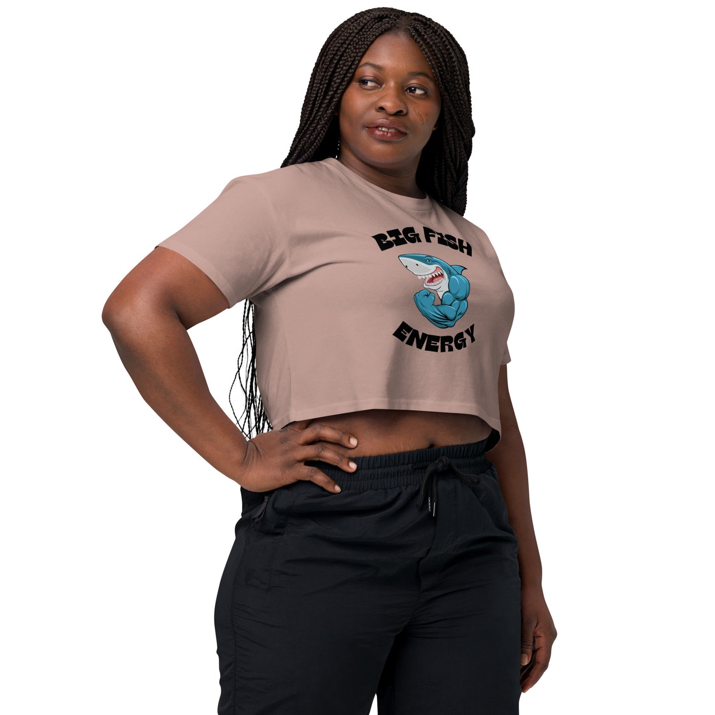 Women’s Big Fish Energy Shark crop top