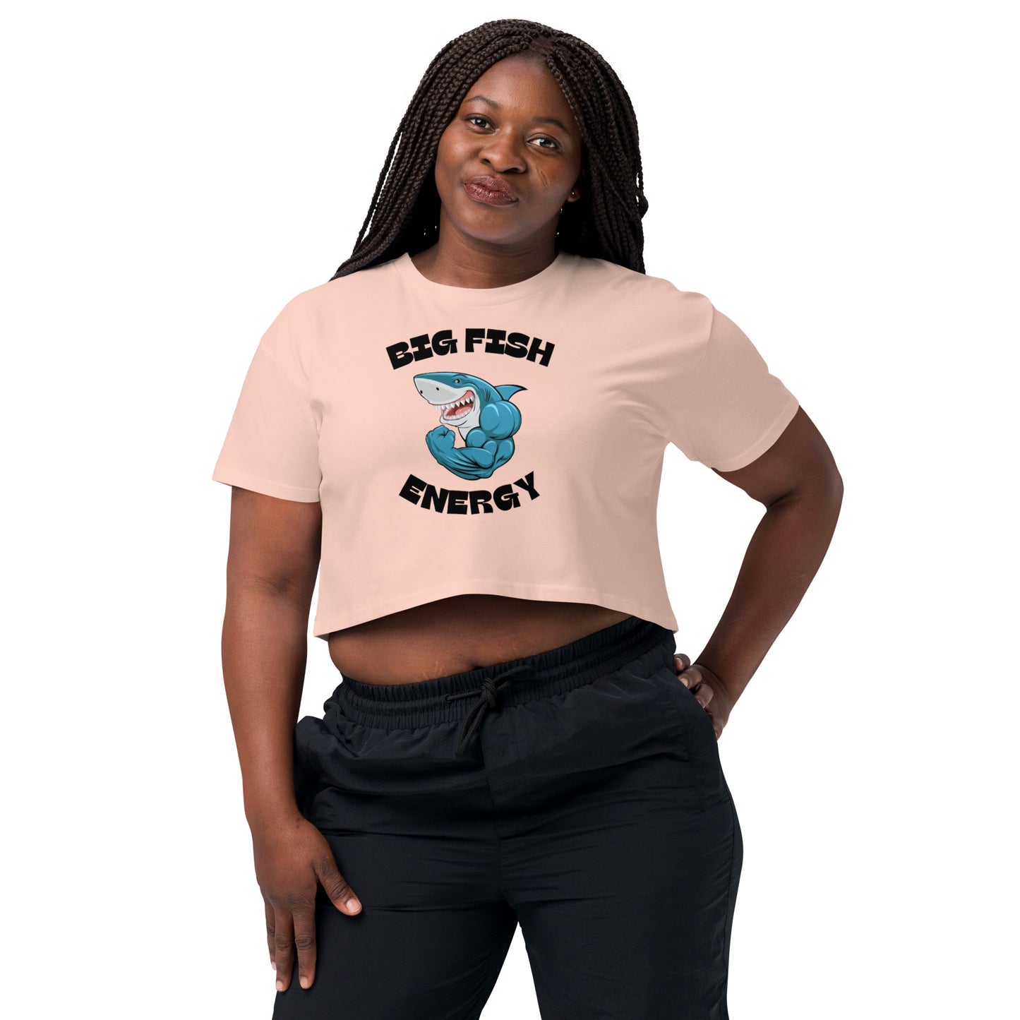 Women’s Big Fish Energy Shark crop top