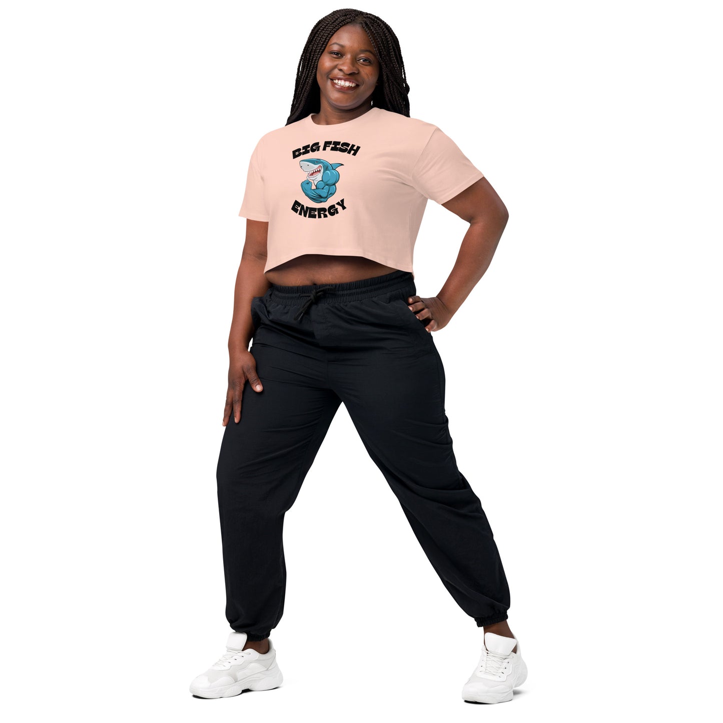 Women’s Big Fish Energy Shark crop top