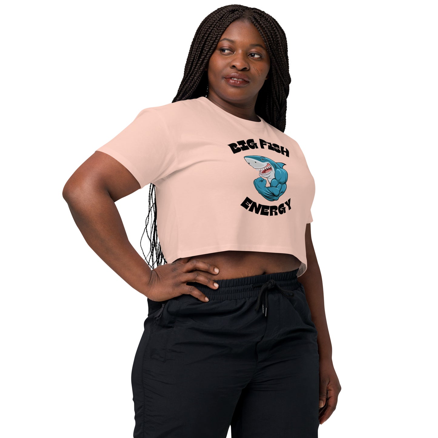 Women’s Big Fish Energy Shark crop top