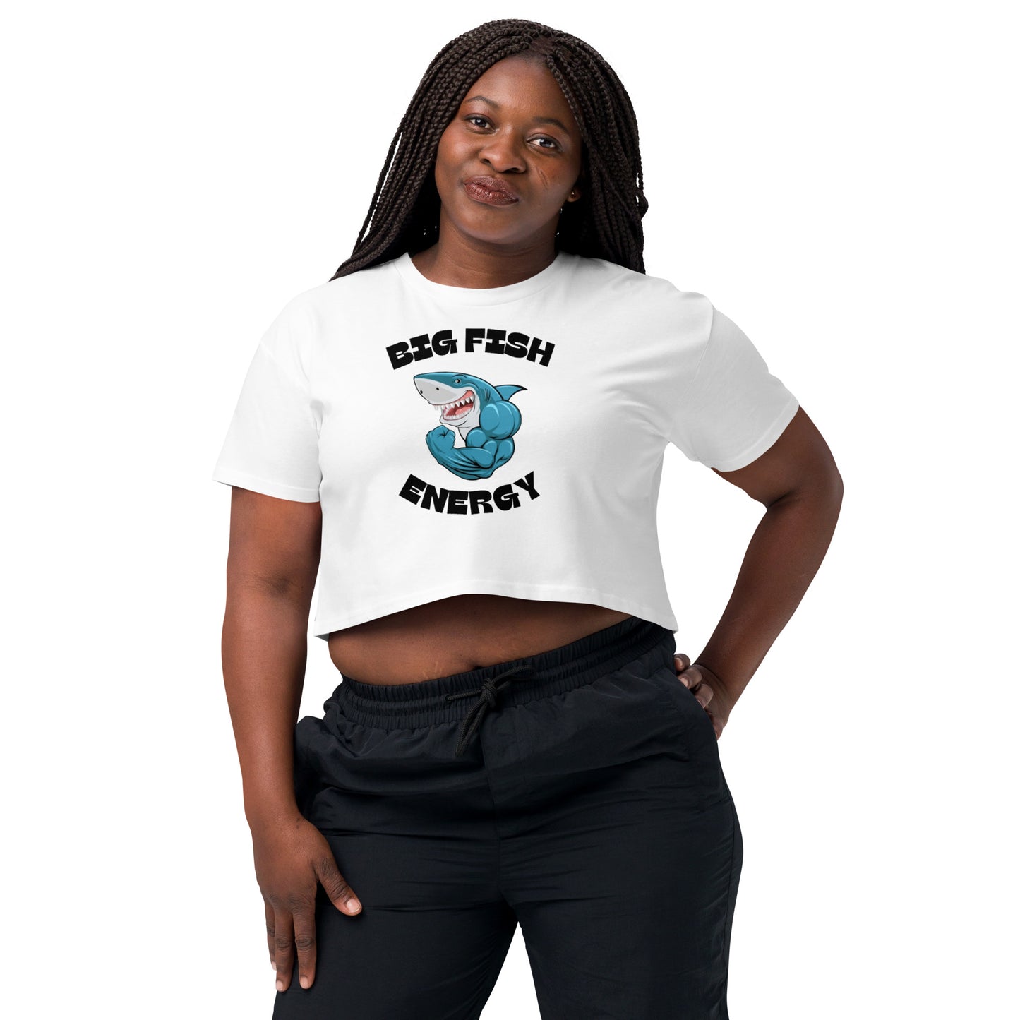 Women’s Big Fish Energy Shark crop top