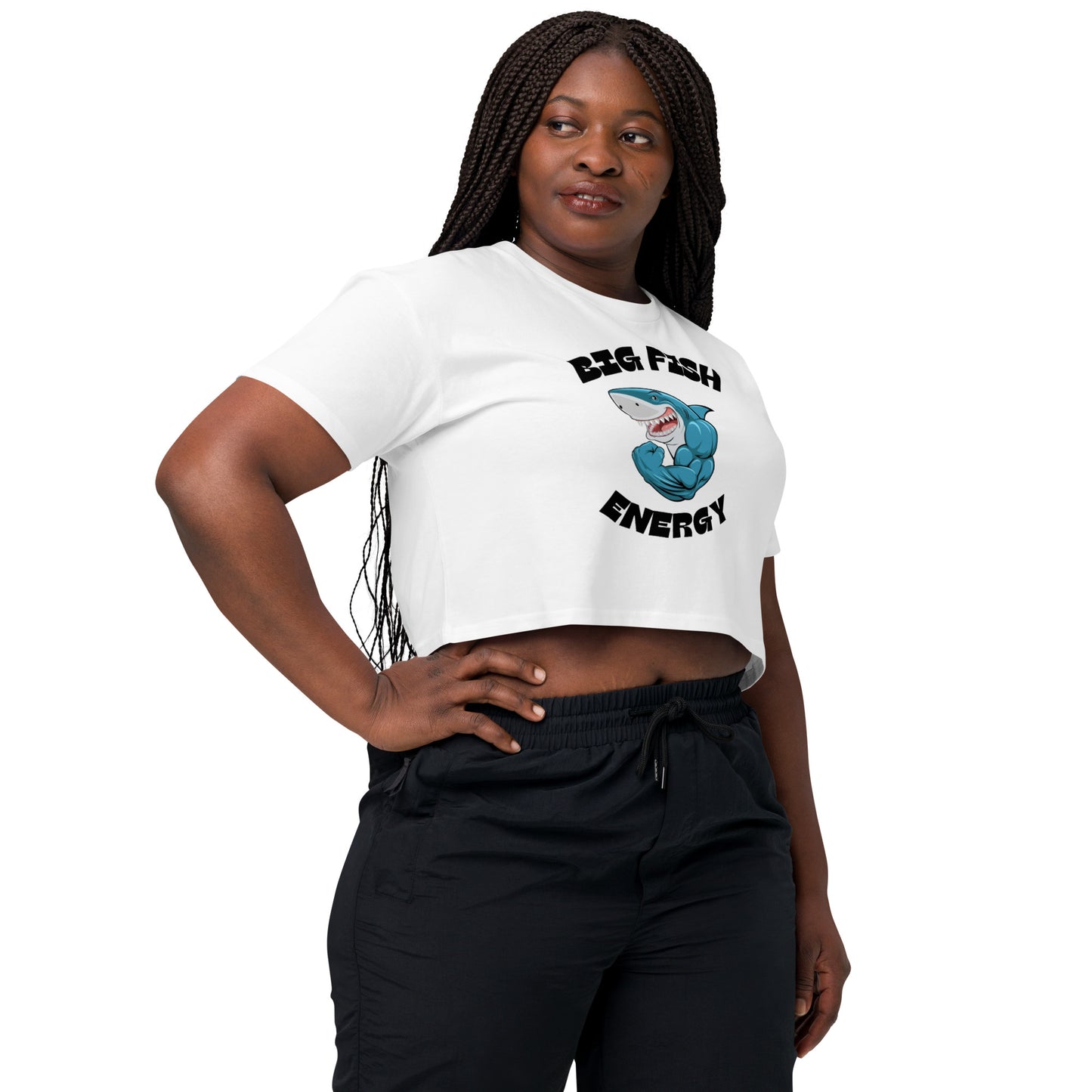 Women’s Big Fish Energy Shark crop top